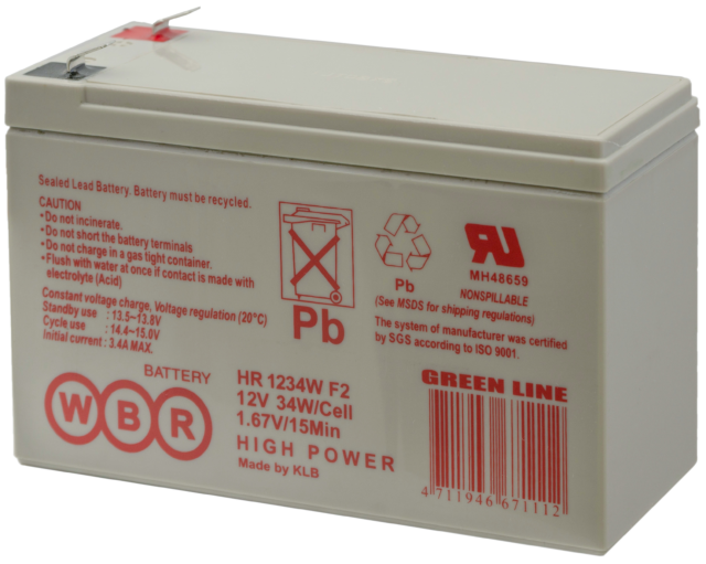 АКБ WBR HR 1234W (12В / 9Ач) - UPS PLUS