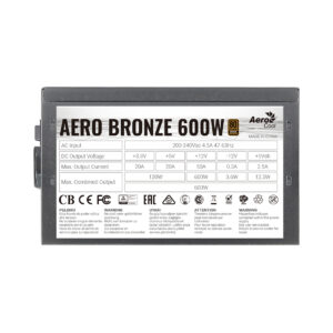 Блок питания Aerocool AERO BRONZE 600W — изображение 3