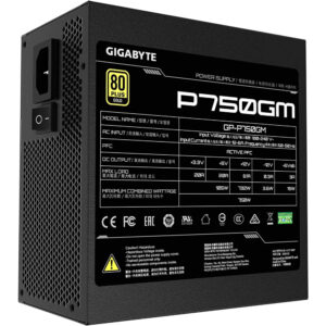 Gigabyte GP-P750GM (80 Plus Gold 750W, Modular, Smart Fan, Smart Power Protection, 5 Year Warranty, Power Supply) (750 Вт) — изображение 1